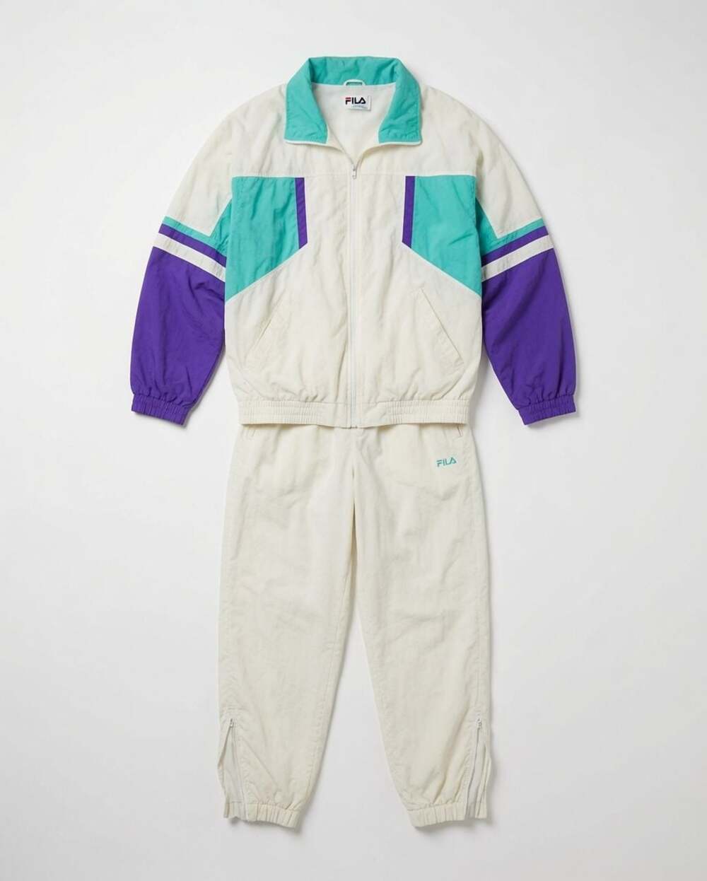 Vintage 90s FILA Colorblock Nylon Windbreaker Track Jacket